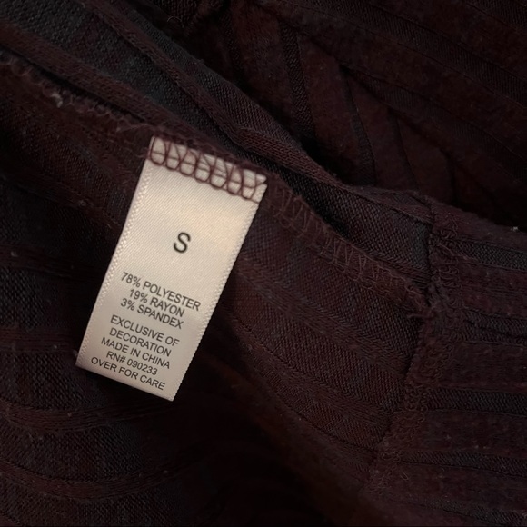 Pacsun Burgundy Ribbed Round Neck Long Sleeve Top - Picture 7 of 7